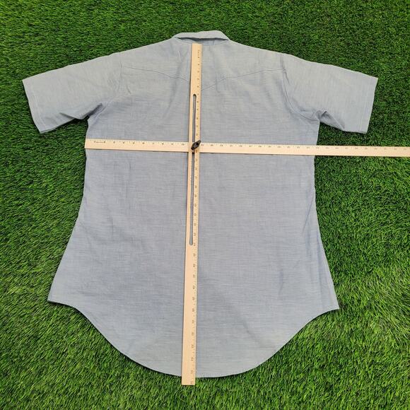 Vintage 70s MOD Pearl-Snap Shirt Large 24x35 Long-Tails - Picture 4 of 10